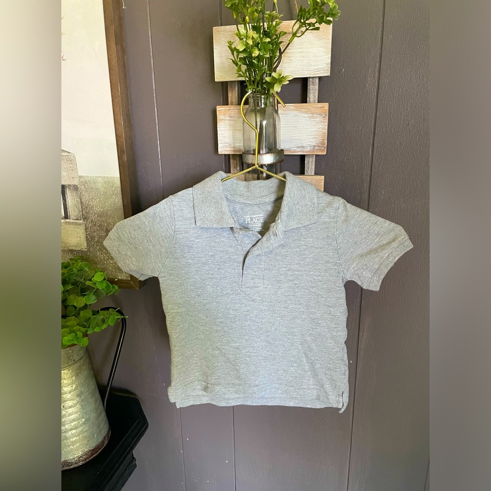 Toddler Boys Gray Polo